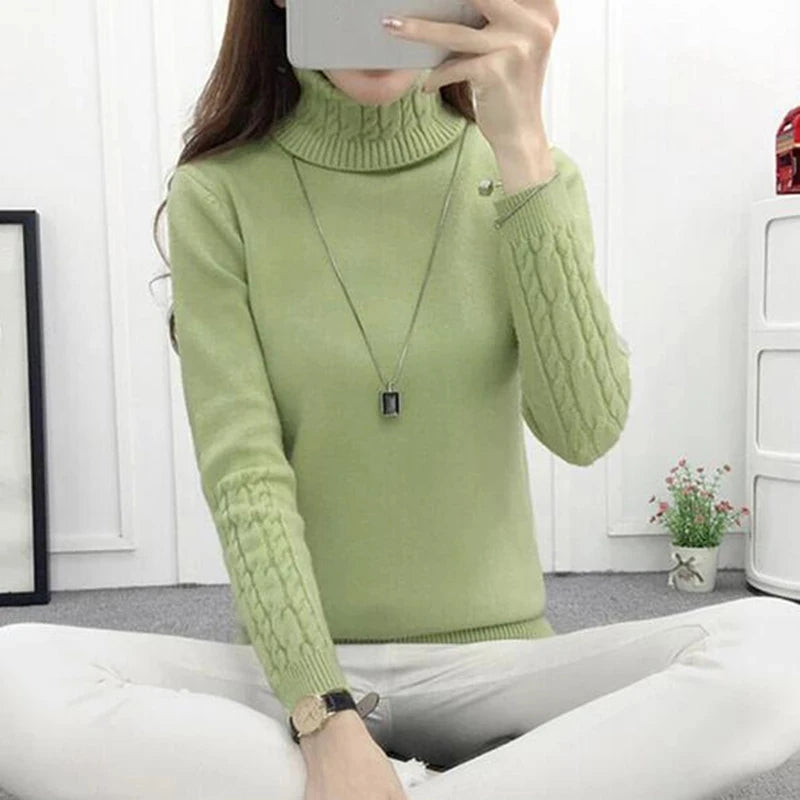 Women's Turtleneck Knit Sweater - Long Sleeve Pullover Jumper - photo 10