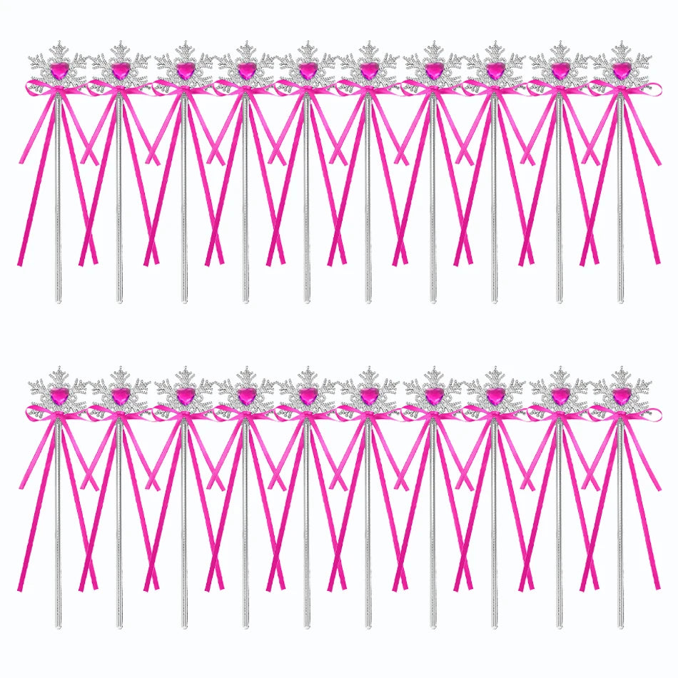 Wholesale 20pcs/lot Kids Crown Tiara Princess Magic Wand Wand Snowflake Fairy Stick Princess Show Dress Up Costume Accessories