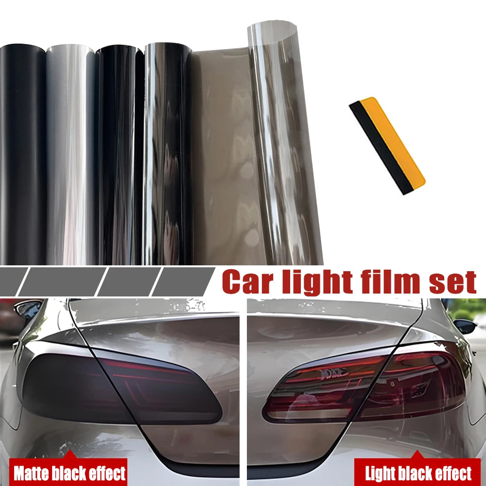 30cm Car Headlight Taillight Smoke Black PVC Films Car Vinyl film Tint Headlight Taillight Wrap Cover Sticker for Car Accessorie