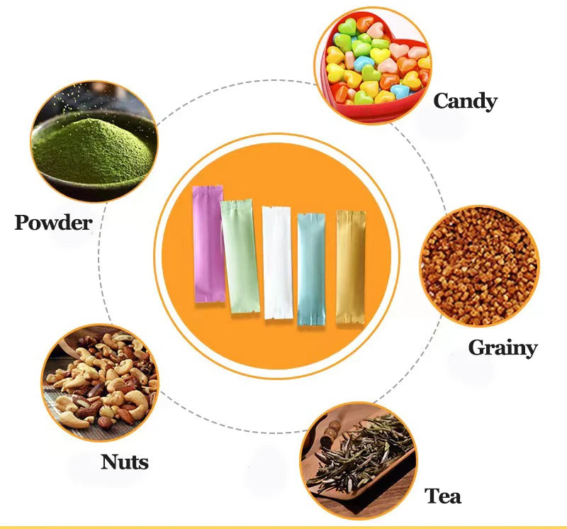 50PCS Open Top Aluminum Foil Bags Coffee Fruit Dried Milk Sugar Honey Powder Disposable Heat Sealing Rectangular Package Pouches