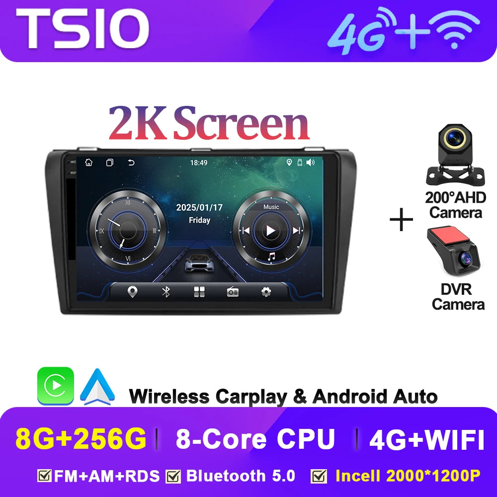 8-Core Android Car Stereo for Mazda 3 (2004–2009) — CarPlay, Android Auto, GPS, 2-DIN, WiFi