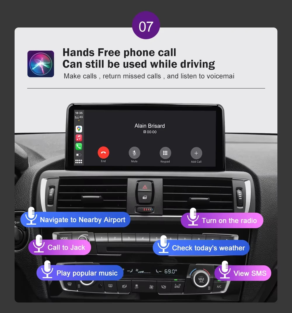 AUTOTOP 10.25”1920*720 Wireless Carplay Android Auto Car multimedia player for F20 F21 F22 F30 F31 F32 F33 F34 F36 NBT 2026-2026
