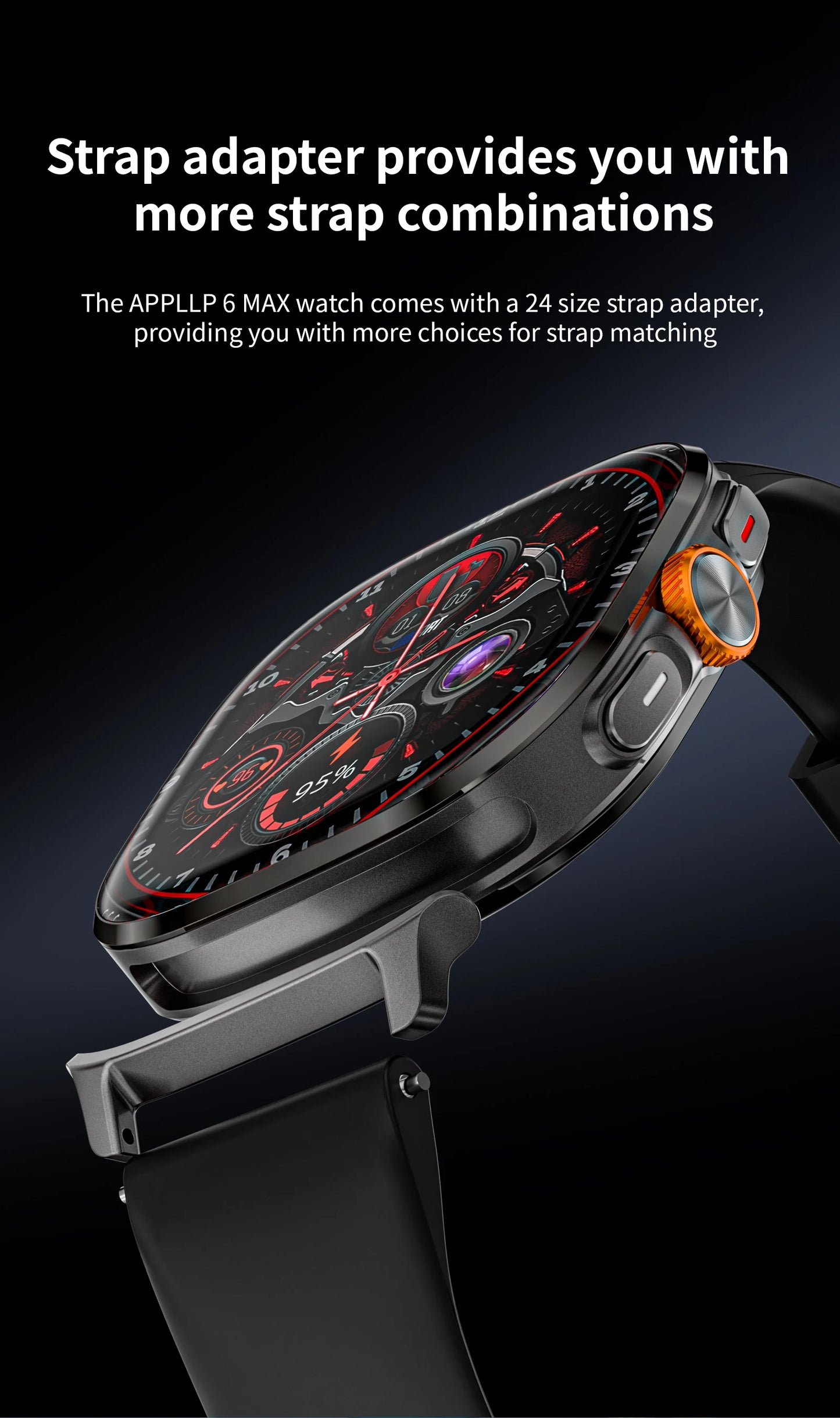 LOKMAT New APPLLP 6 MAX Android Smart Watch Phone Amoled Touch Screen Rotating Camera AI Translation Function Chatgpt