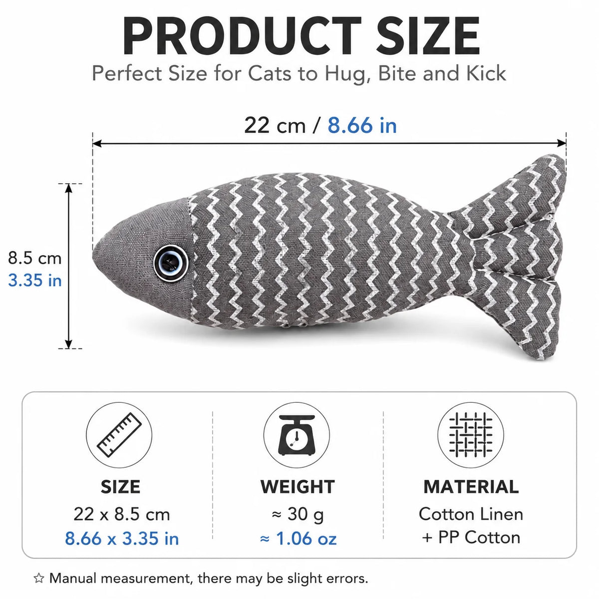 Cat Toys Fish Interactive Cat Toy Cat Chew Toy Simulation Fish Cat Pillow Kitten Exercise Kicker Toys for Indoor Cats Kitty Kit