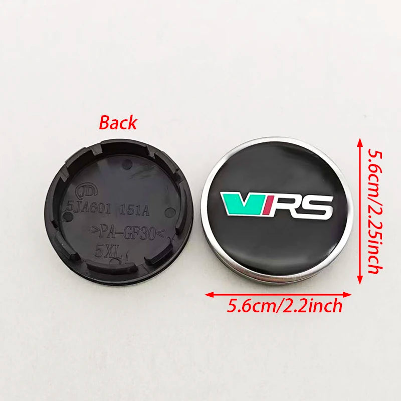 4pcs 56mm Car Styling Wheel Center Hub Caps Logo VRS Rim Cover Badge Emblem For Skoda Rapid Octavia RS Kodiaq Fabia Accessories