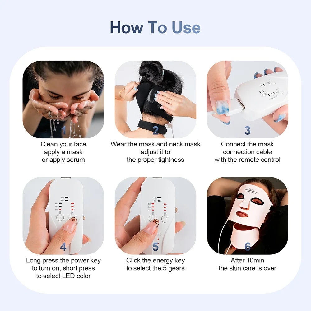 Silicone LED Face & Neck Mask – 7-Color Photon Light Therapy