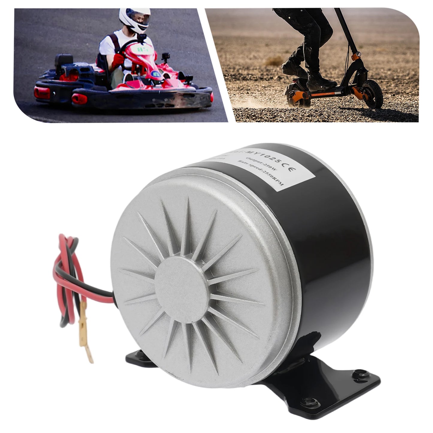 250W 24V Electric Motor with Sprocket Teeth Sprocket Motor Electric Scooter Motor 2750rpm for Electric Scooters Bicycles