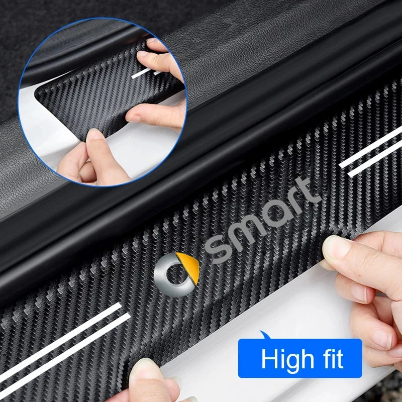 Carbon Fiber Door Threshold Protective Strip – Compatible with Smart Fortwo 450 451 453 & Forfour