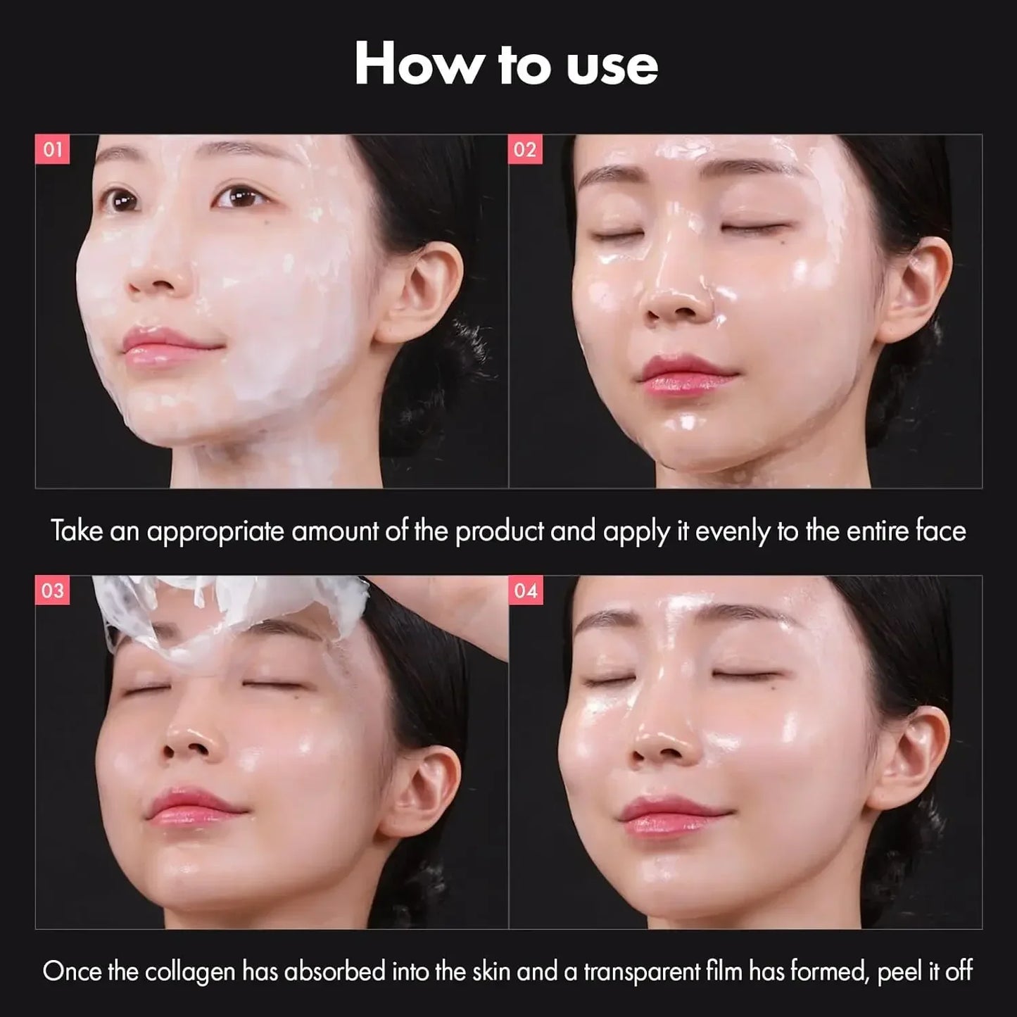 Real Collagen Fit Wrapping Peel-Off Face Mask 670,000ppm – Glass Skin, Hydrating, Firming & Elasticity Boost | 1, 3, 5, 10 & 22 Pcs
