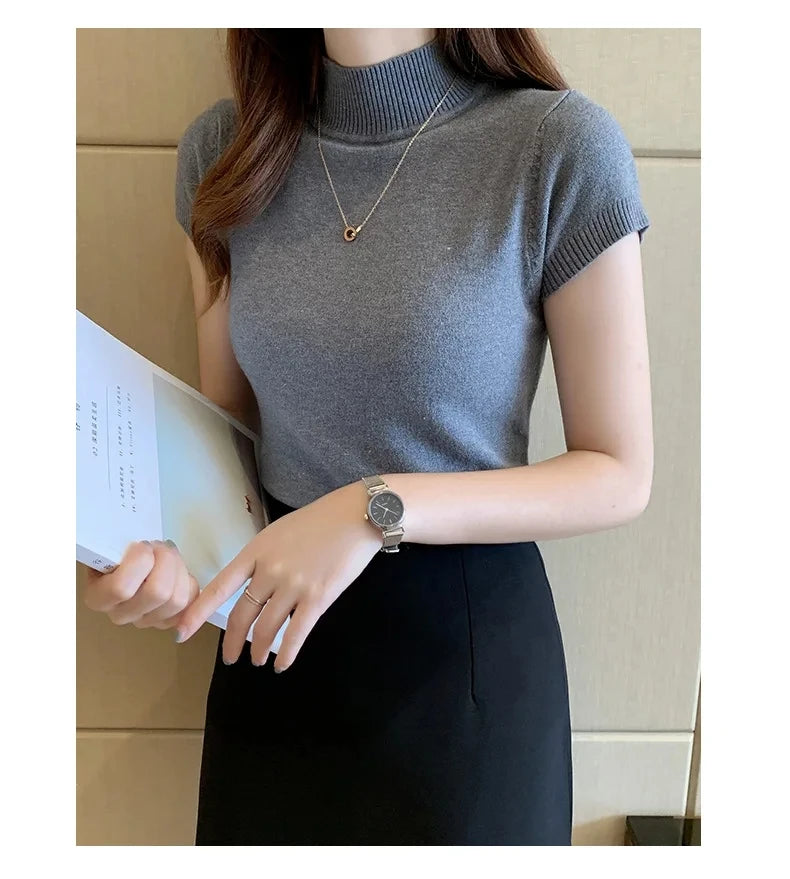Women's half-high neck knit top — view 11 of 20