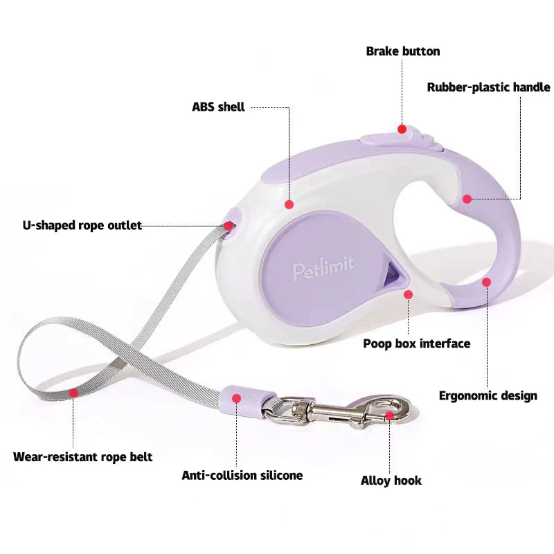 Automatic Retractable Dog Leash 3 m / 5 m - Travel Lead – photo 6