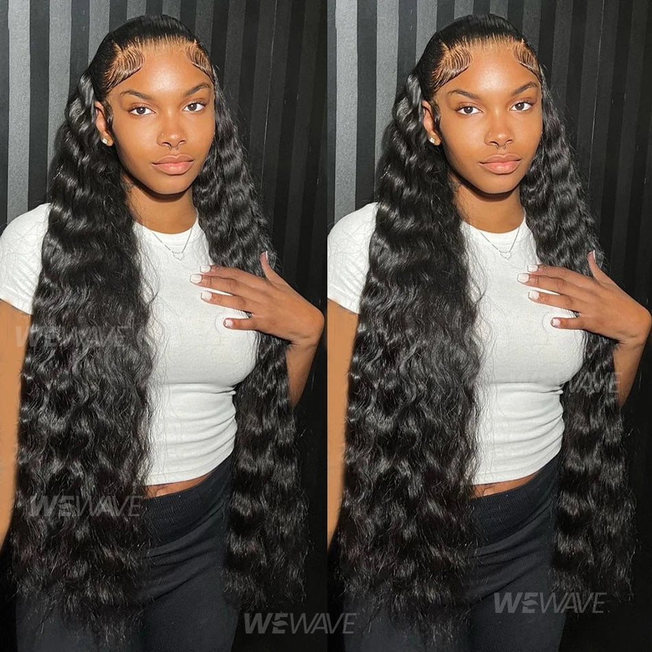 Curly Deep Wave 13x6 HD Lace Front Human Hair Wig — 250% Density (30"–40")