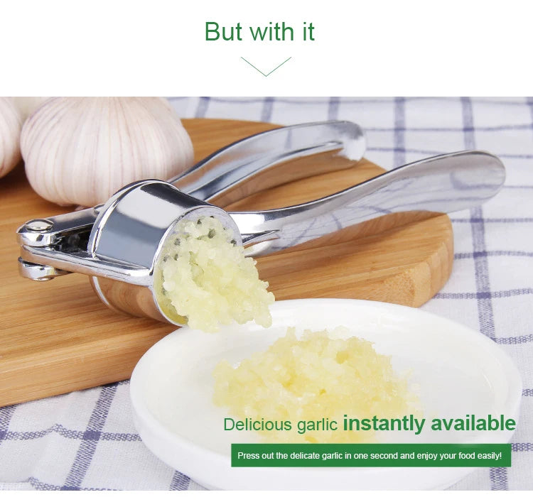 Stainless Steel Garlic Masher & Ginger Grinder – Manual Kitchen Extruder Tool | Vegetable Press