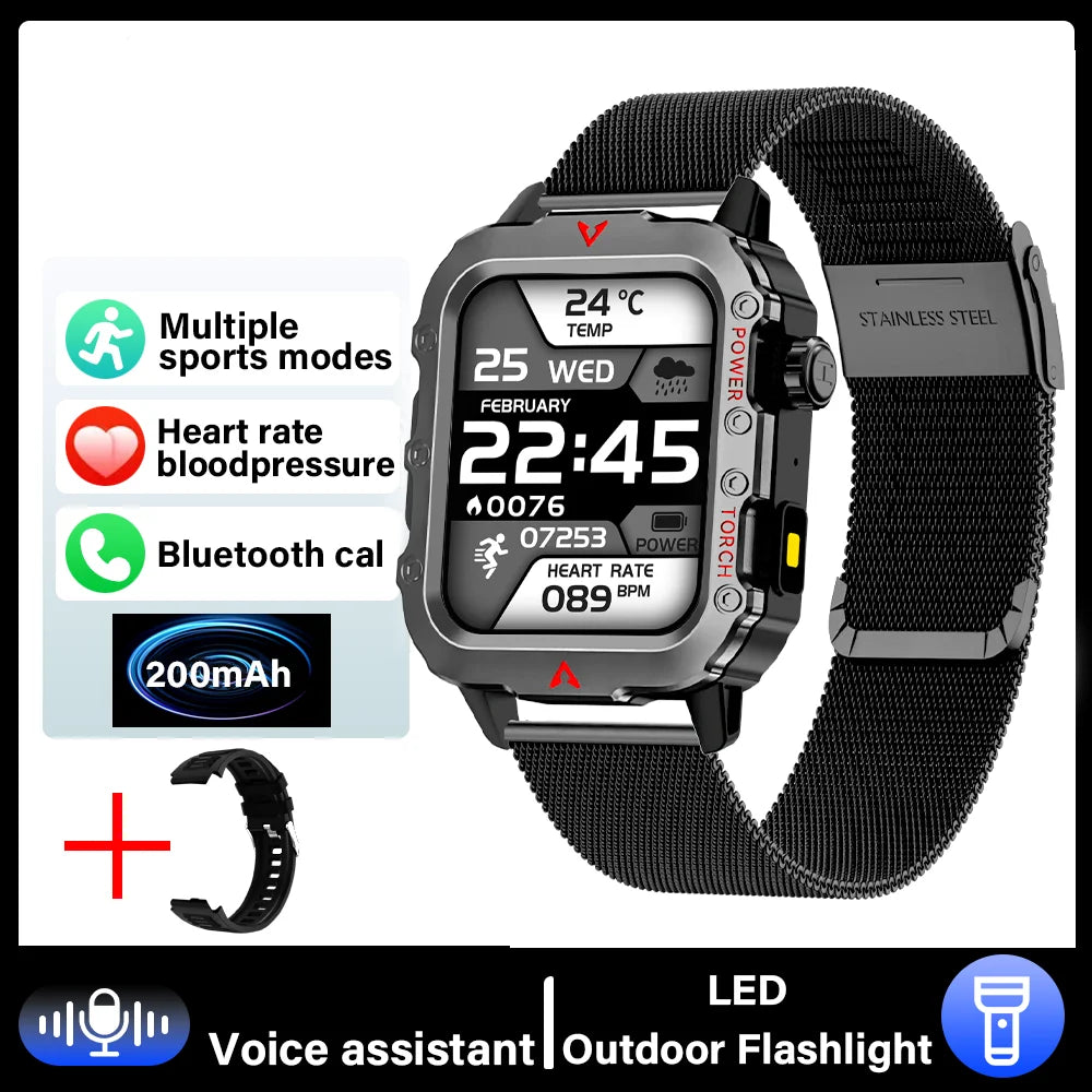 G.L Wear 2026 New Sports Smart Watch Bluetooth Talk LED Flashlight Multi-function Outdoor Sports Smart Watch for Men Women