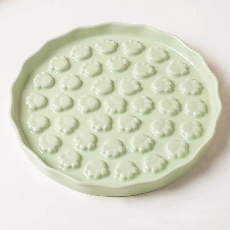 Ceramic Cat Lick Plate - Textured Slow Food Dish – photo 8