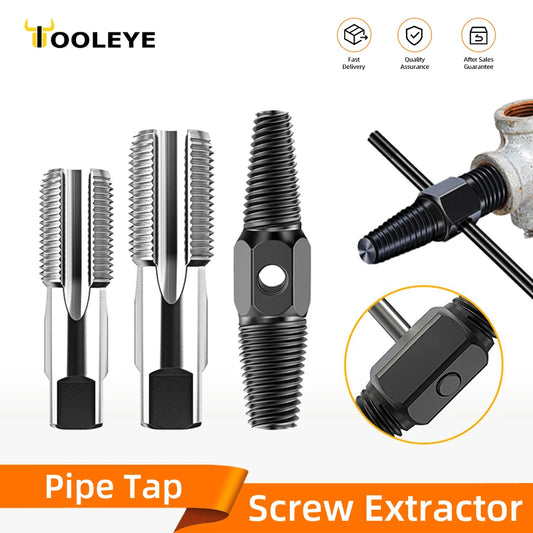 TOOLEYE Double Head Screw Extractor Drill Bits Set Damaged Water Pipe Broken Bolt Screws Remover Tools Valve Thread Repair Taps