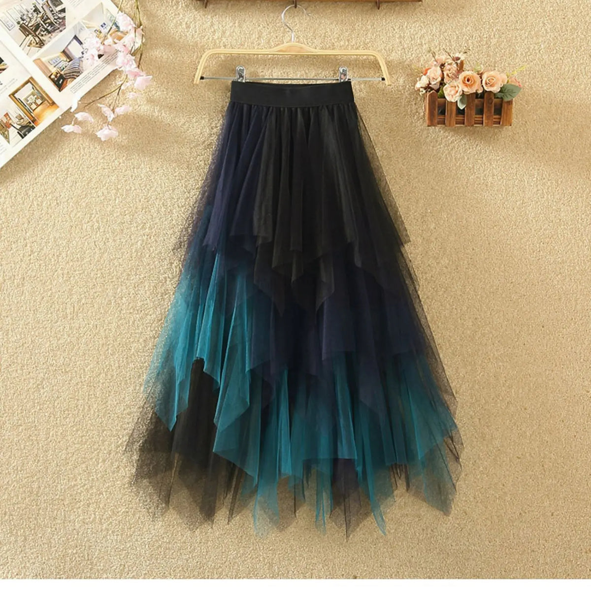 Tassels Women Skirts Irregular Hem Multi-Layered Ruffles Lace Ruffles Patchwork Sweet Skirts Sexy High Waist Y2k Party Clubwear
