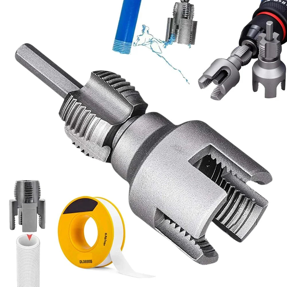 PVC Pipe Threading Tool — Internal and External Thread Cutter for Electric Drill, Ships from US