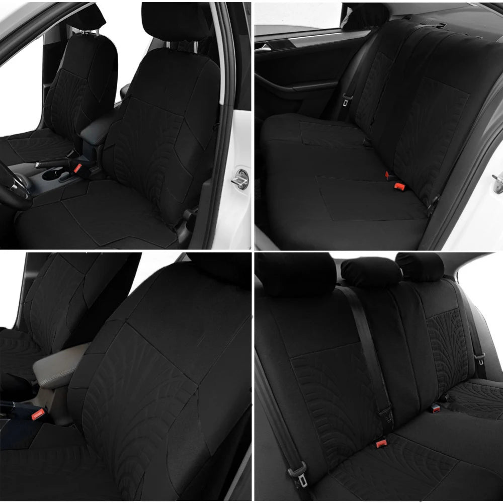 Universal Car Seat Covers 5 Pc Set with Tire Track Detail