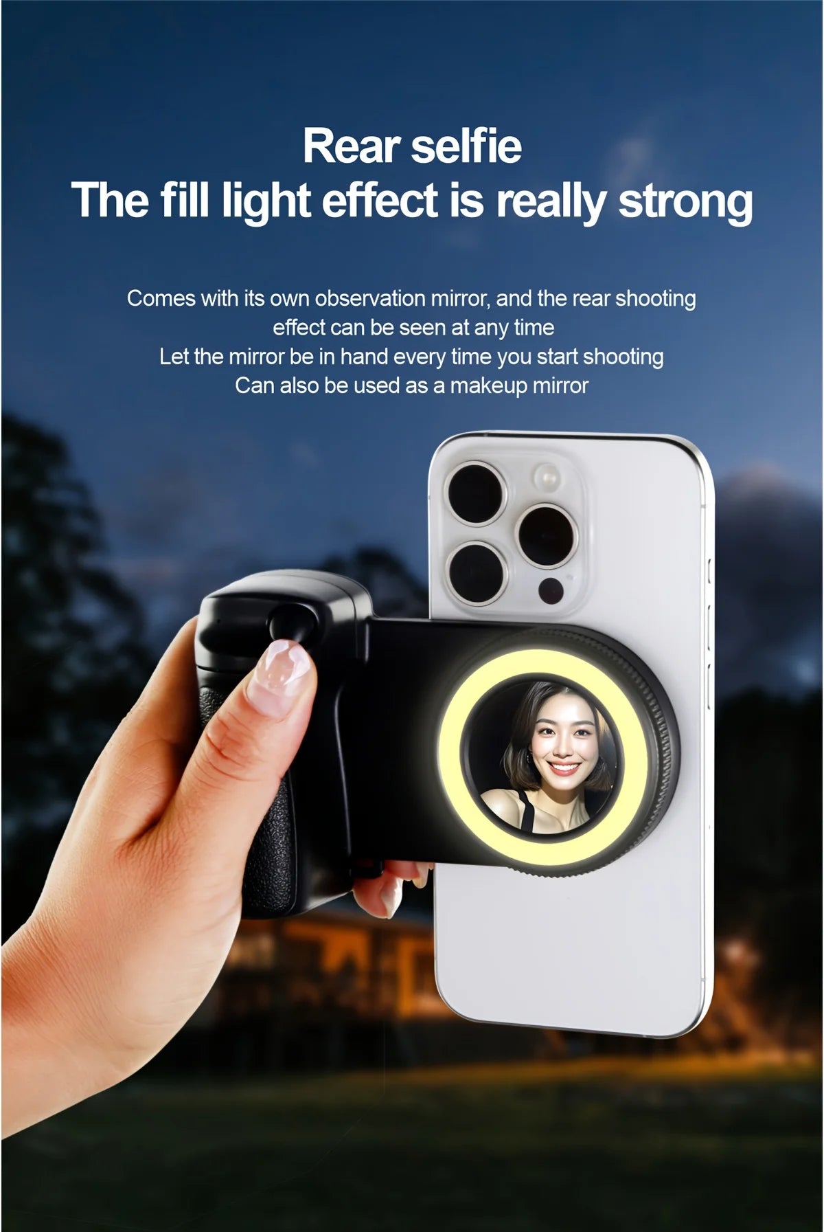 MagSafe Phone Camera Shutter Grip for iPhone 16 Android Bluetooth Selfie Stabilizer With Fill Light for Smartphone Photography