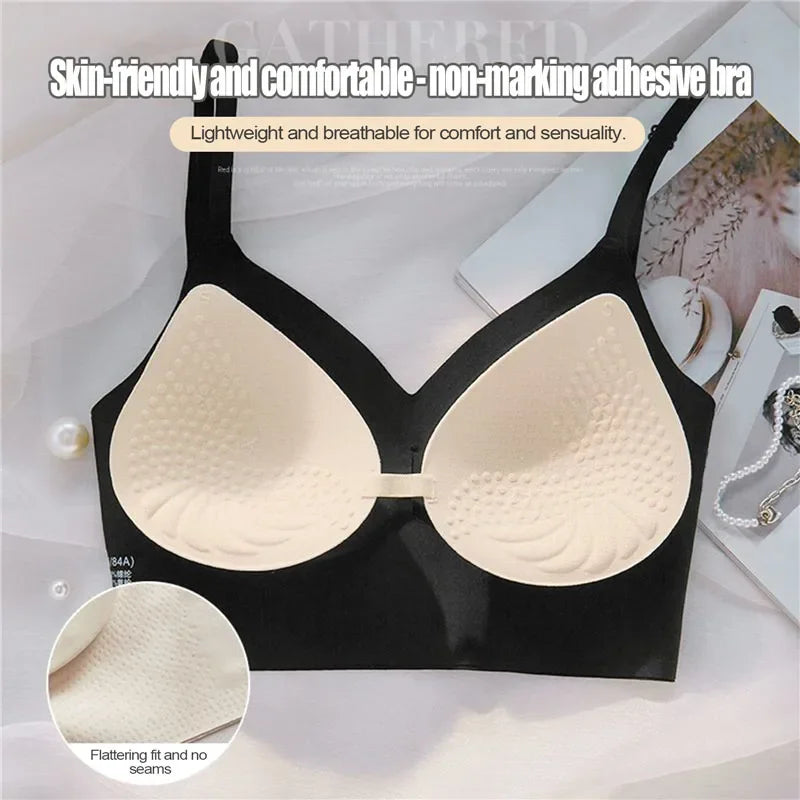 Sexy U-shaped Back Lingerie Female Inner Wear Summer Thin Without Trace Backless Triangle Cup Polymerization Bra