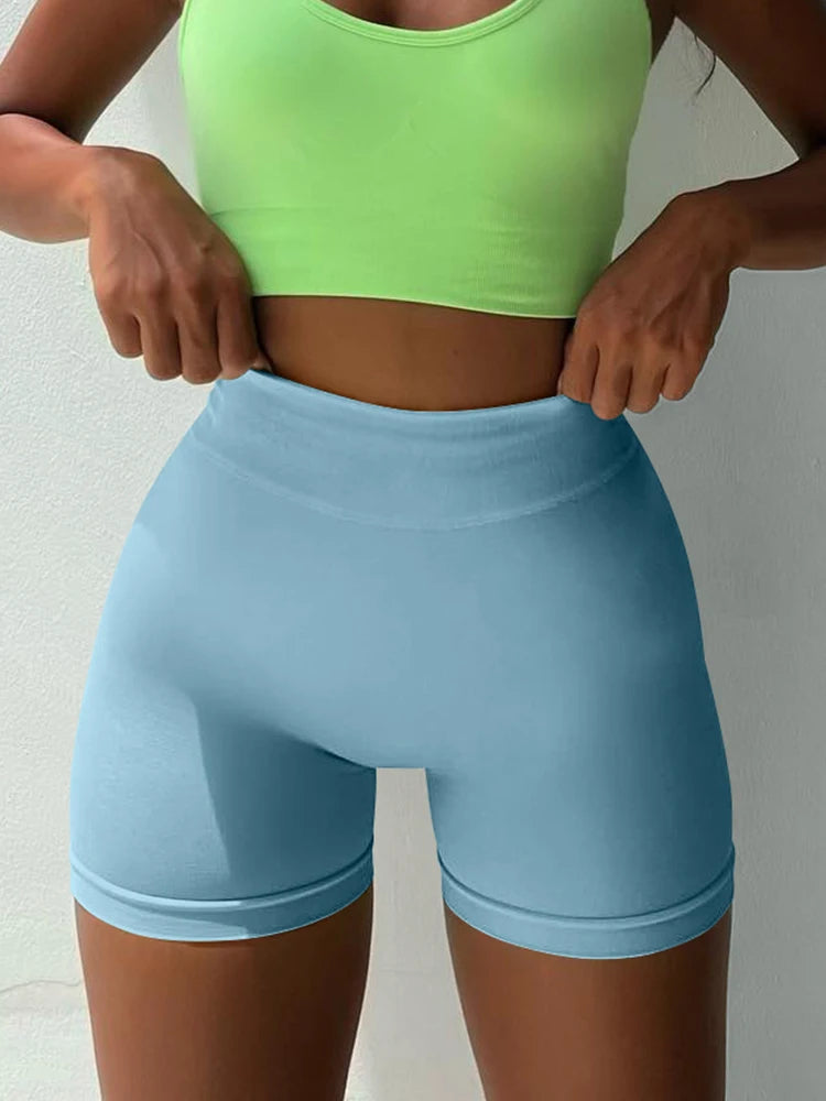 2026 Women's Yoga Shorts High Waisted Fitness Pants Seamless Hip Lifting Ladies Sports Shorts
