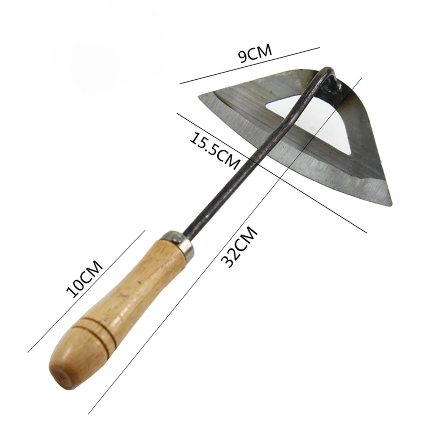 Carbon Steel Garden Hoe & Weeder — Dual-Purpose Hand Weeding Tool