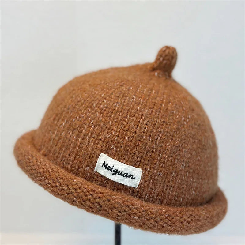 Women's Turned-Up Brim Knit Beanie - Minimalist Winter Hat - photo 9