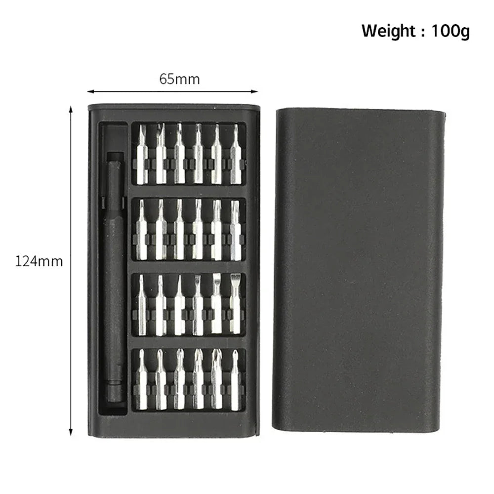 25 in 1 Precision Screwdriver Set Screw Driver Se Hexagonal Flat Head Magnetic Screwdriver Head for Car Computer Phone Home Use