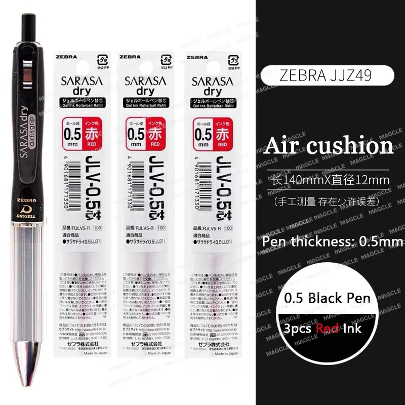 Zebra Japan SARASA Quick-Drying Neutral Pen JJZ49 0.4 Girfit Grip 0.5mm Signing Stylo Back to school aesthetic supplies statione