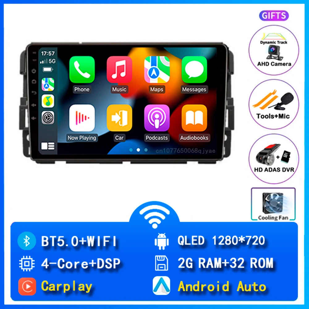 Android 16 Carplay Car Radio For Chevrolet Silverado Impala GMC Yukon Acadia Sierra Navigation GPS Multimedia Player stereo wifi