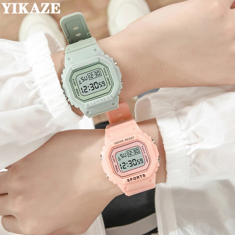 YIKAZE Square Digital Watch – LED Sports Watch for Men, Women & Kids