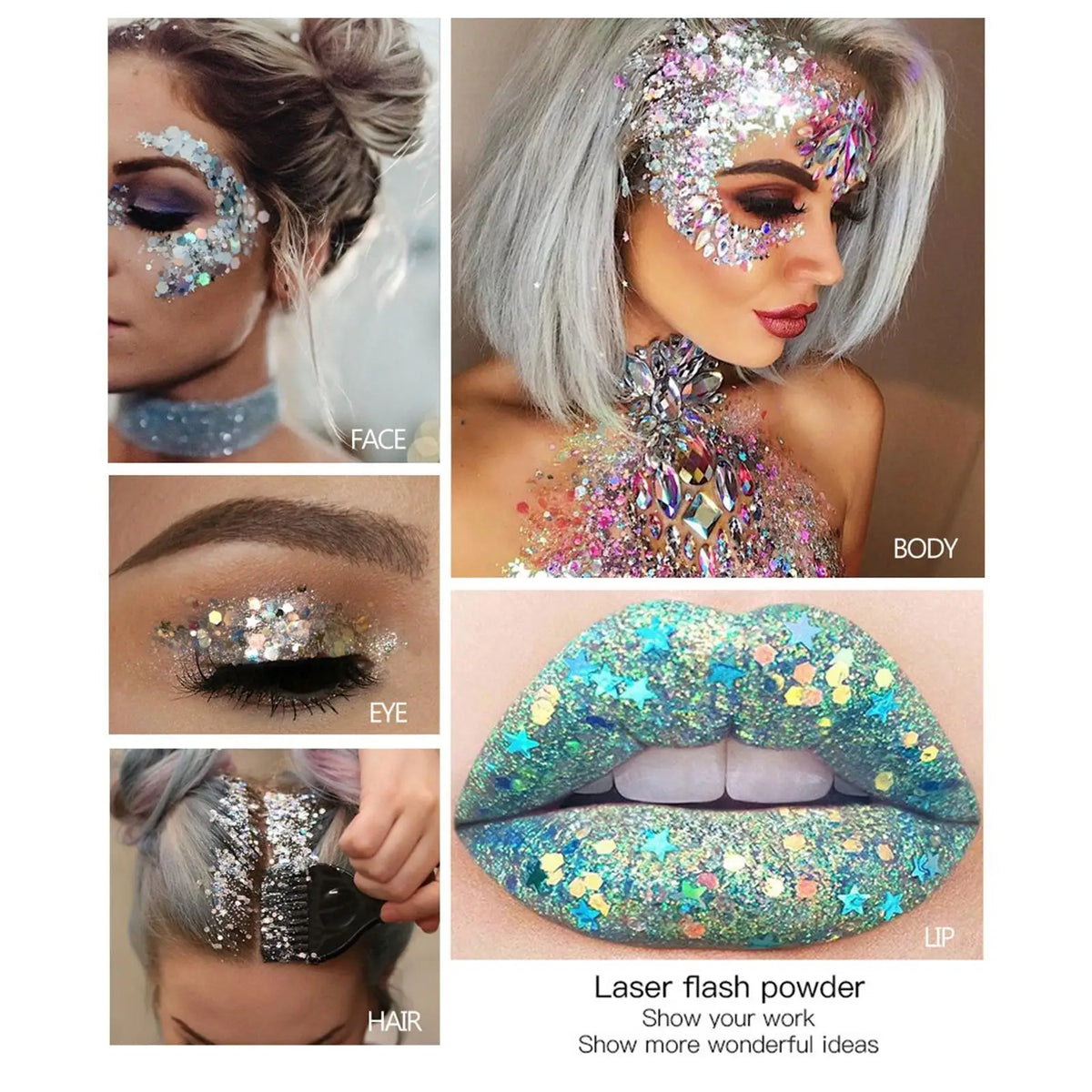 Glitter Body Lotion Diamond Glitter Gel Cream Eye Nail Hair Body Face Glitter Gel Lasting Sparkling Lotion Party Glitter Shimmer