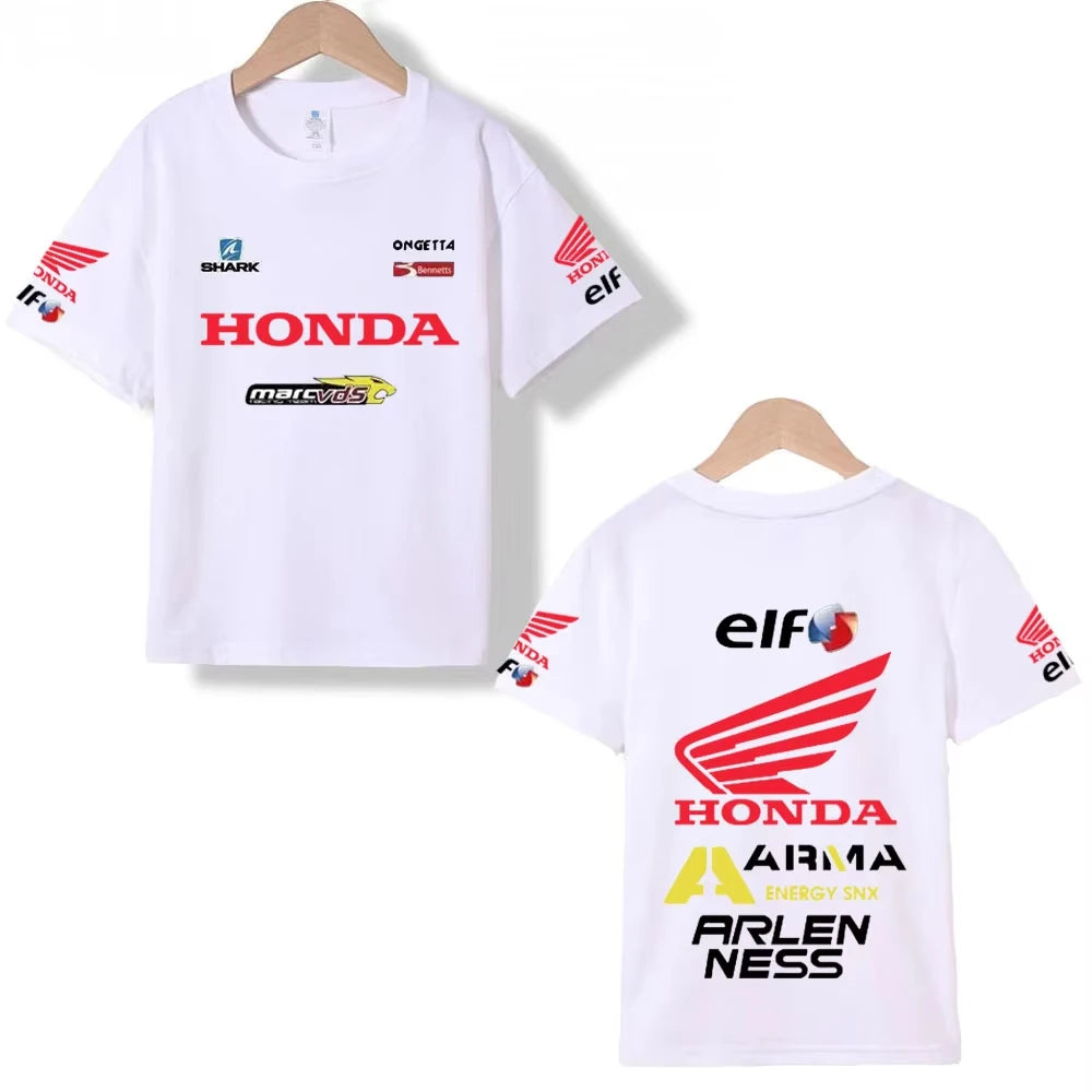 Summer Honda Motorcycle Short Sleeve Factory Team Racing Suit Cbr 650 Gold Wing Men's and Women's Cycling Cotton Loose T-Shirt