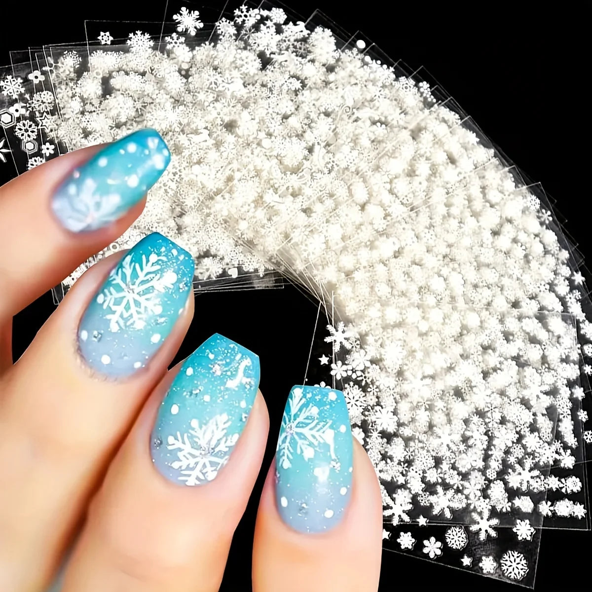 30Sheets Christmas Nail Stickers 1000+ Patterns Christmas Nail Art Decals Adhesive Nail Decals with Deer Snowman (Classic Style)