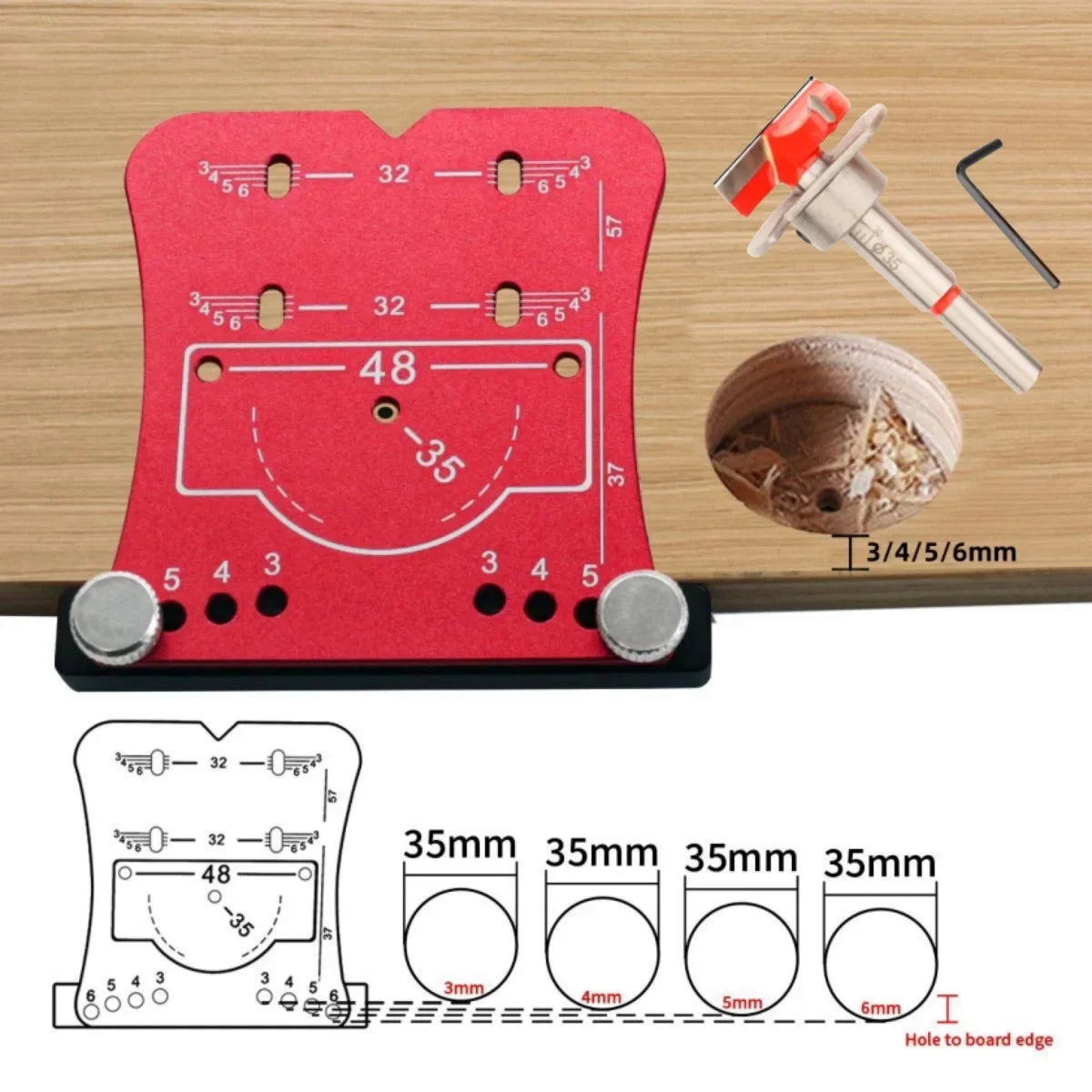 35mm Hinge Aluminum Alloy Hole Opener Hinge Hole Positioning Plate Door Woodworking Board Hinge Special  Positioning Template