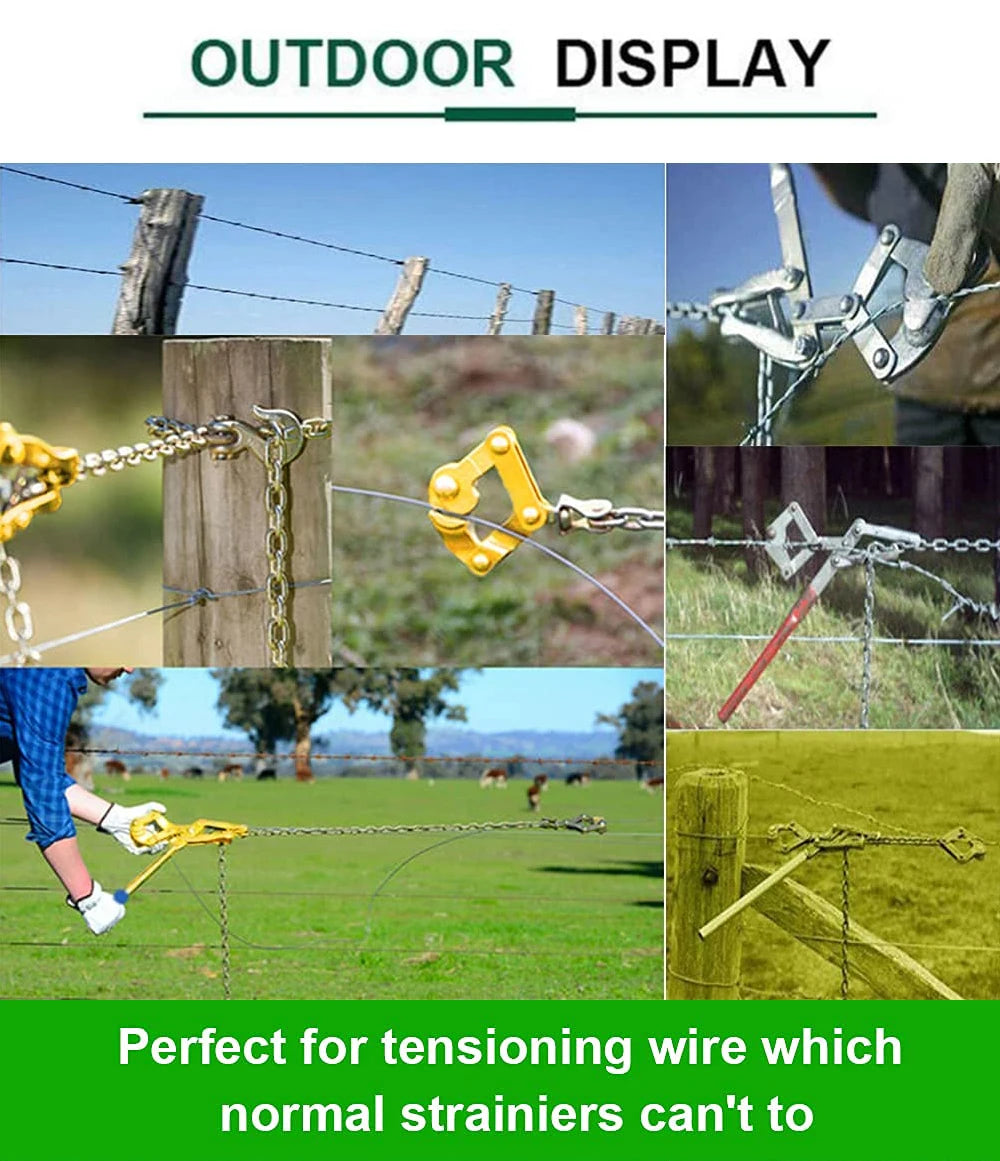 MMAlto Heavy Duty Chain Strainer – Fence Wire Tightener & Stretcher Tool | Compact Design | For Farm Fence, Cattle & Agricultural Wire