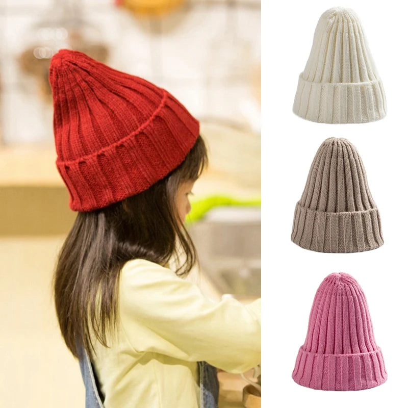 Kids Crochet Knit Bonnet Beanie - Solid Winter Hat 1-6 Years - photo 2