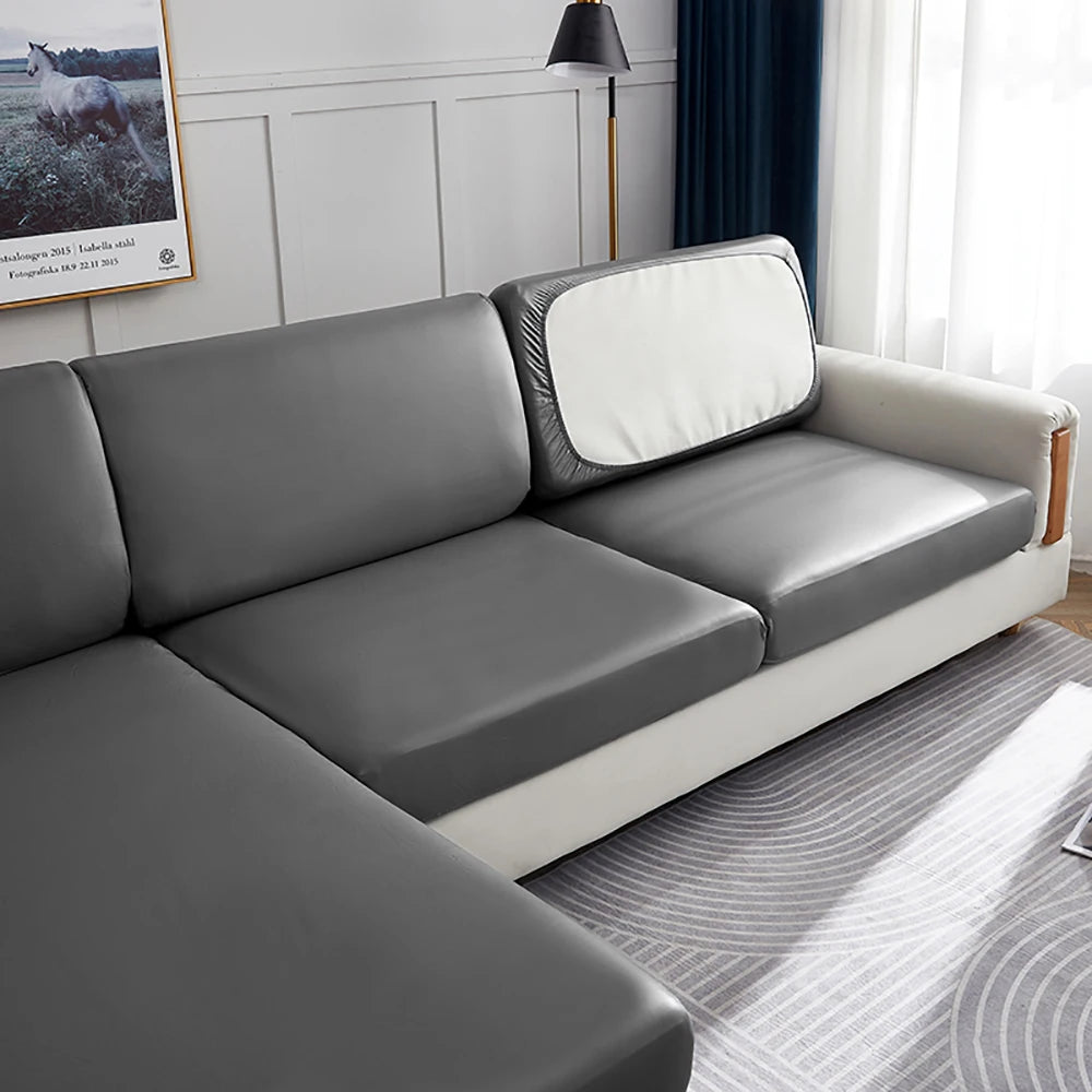 Waterproof PU Leather Sofa Seat Cushion Cover For Living Room Furniture Protector L Shape Corner Armchair Couch Slipcovers
