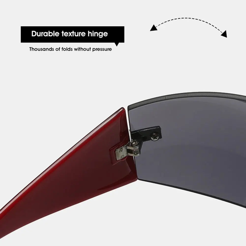 Trendy Y2K Sunglasses for Women  Men Rimless Wrap-Around Sunglasses Futuristic One Piece Shades Fashion Hip Hop Sun Glasses