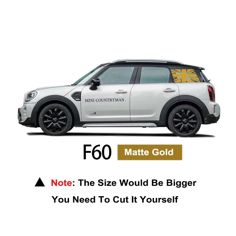 Union Jack Window Vinyl Decal – Compatible with MINI Cooper R56 R60 F54 F55 F56 F57 F60