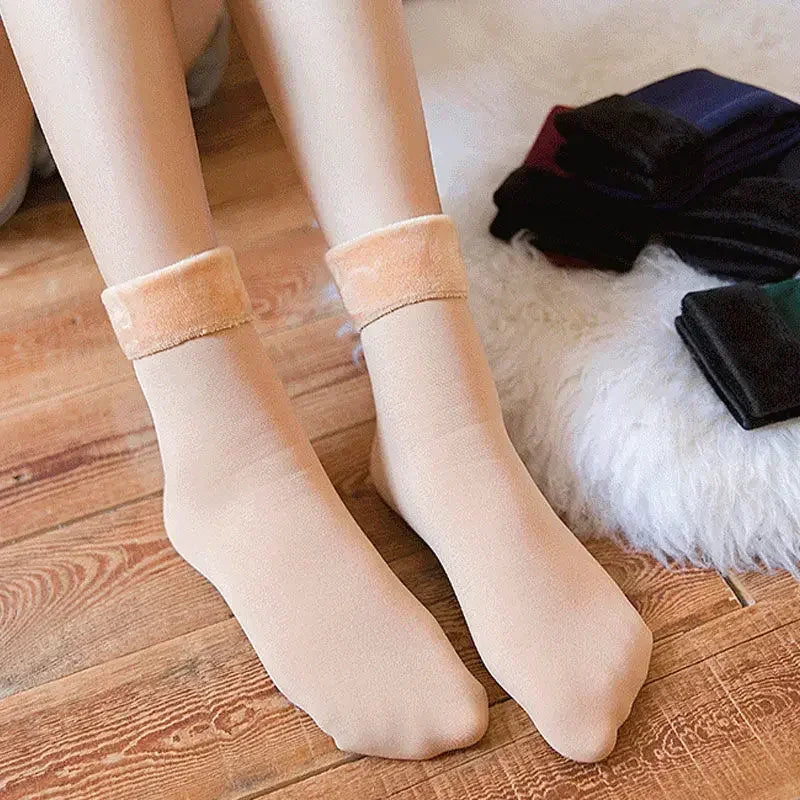 Women's Thermal Velvet Ankle Socks, Winter Warm Socks