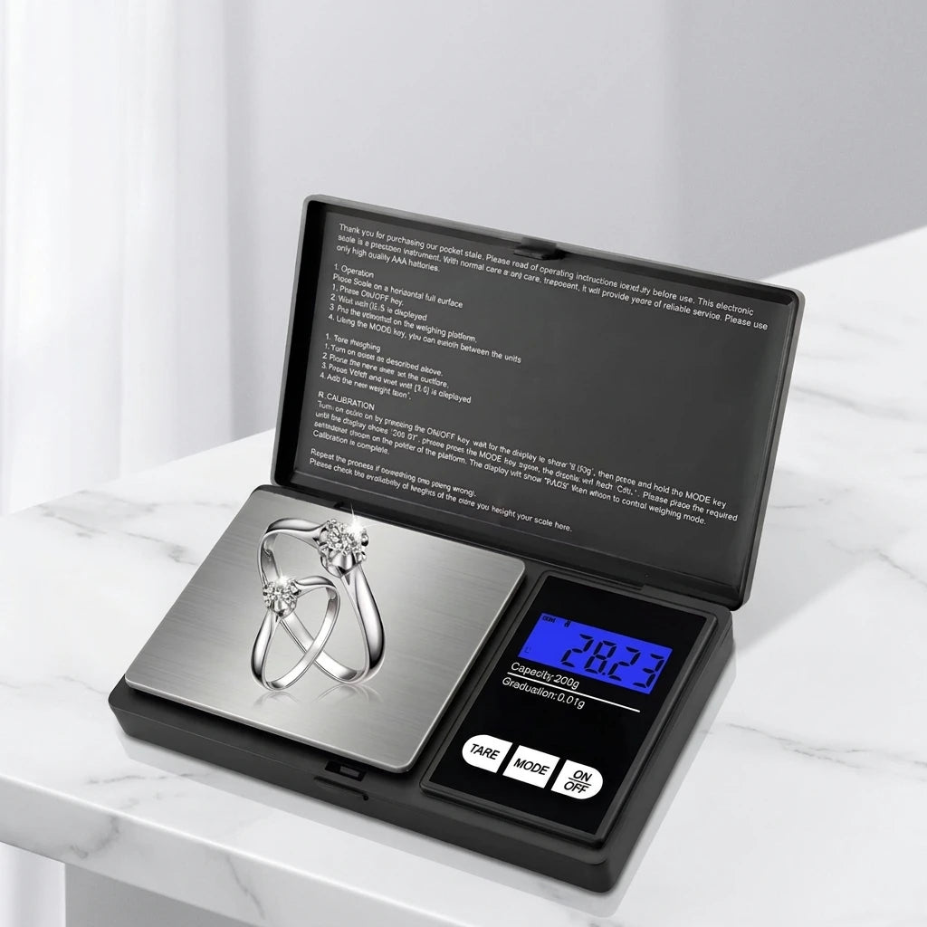 Mini Digital Pocket Scale High Precision Stainless Steel 0.01g Portable Jewelry Gold Gram Weight Balance Electronic Tool