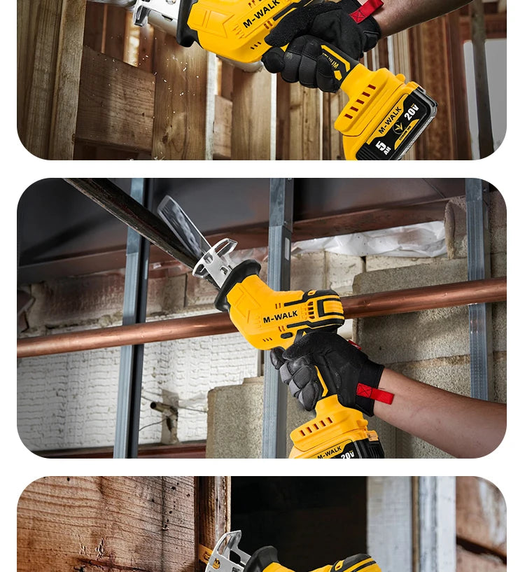 M-WALK 3000RPM Cordless Electric Reciprocating Saw Chainsaw Saber Saw Wood Metal Cutting Power Tool For Dewalt 20V Battery Pin
