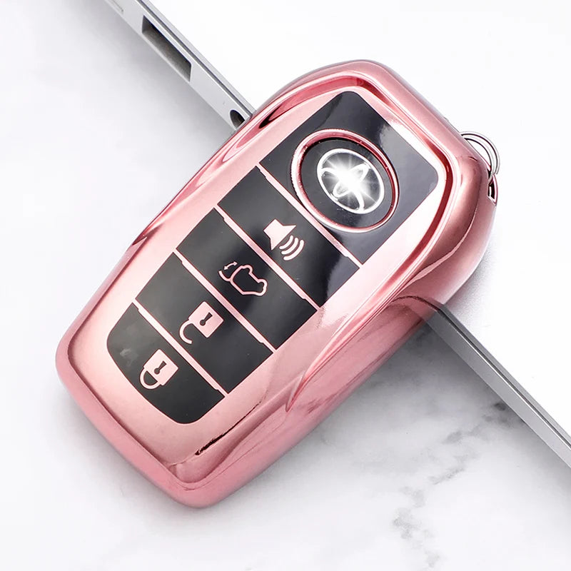 TPU Car Smart 3/4 Button Key Cover Case Bag Shell Holder for Toyota Avalon CHR C-HR Camry Corolla Prius Prado RAV4 Protector