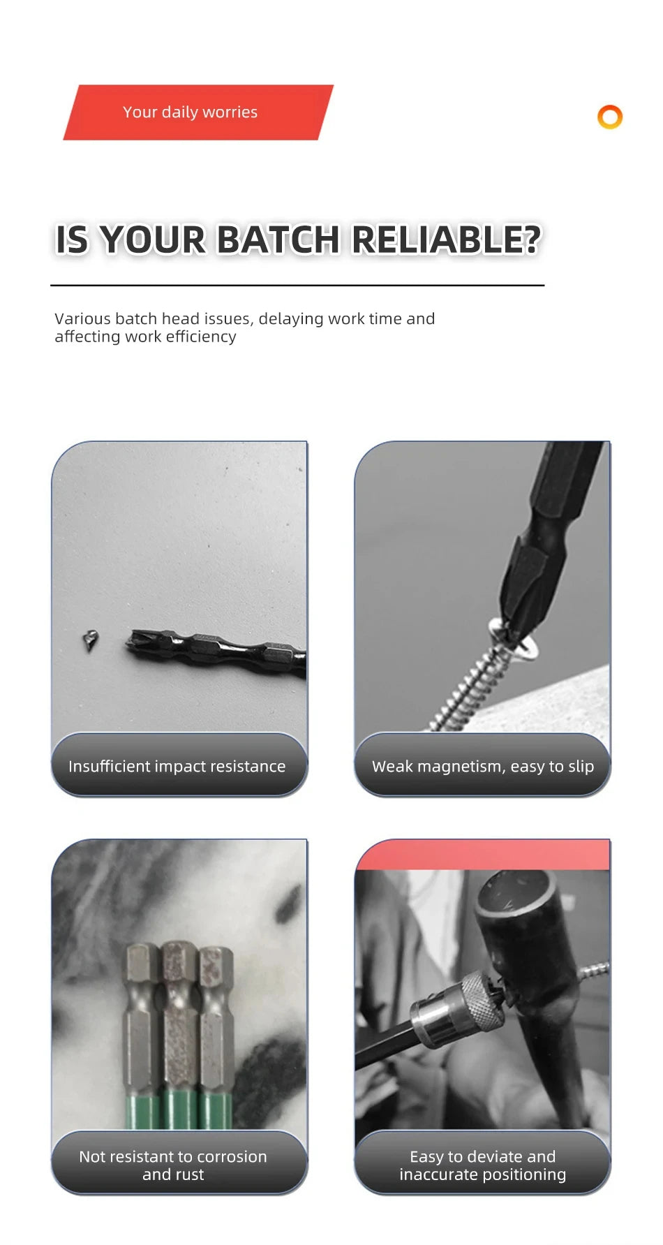 6PC Upgraded High Hardness And Strong Magnetic Bit 25/65/70/90/150mm Non-slip Cross High Hardness Electric Hand Drill Screw Set