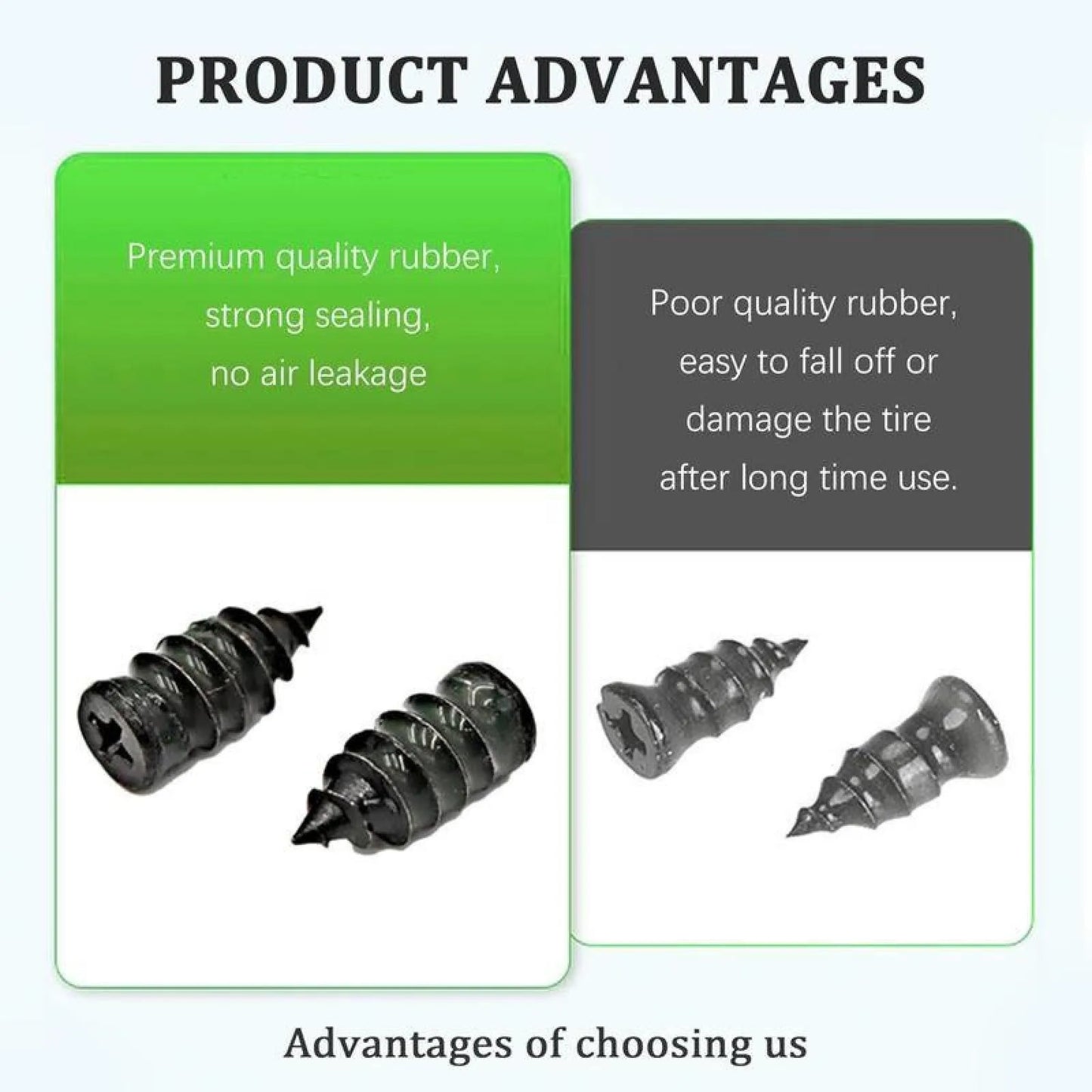 60PCS Tire Plug Kit, Vacuum Tyre Repair Screws Fast Repair Kit with a Box, Tire Repair Rubber Nails, Screwdriver, for Car