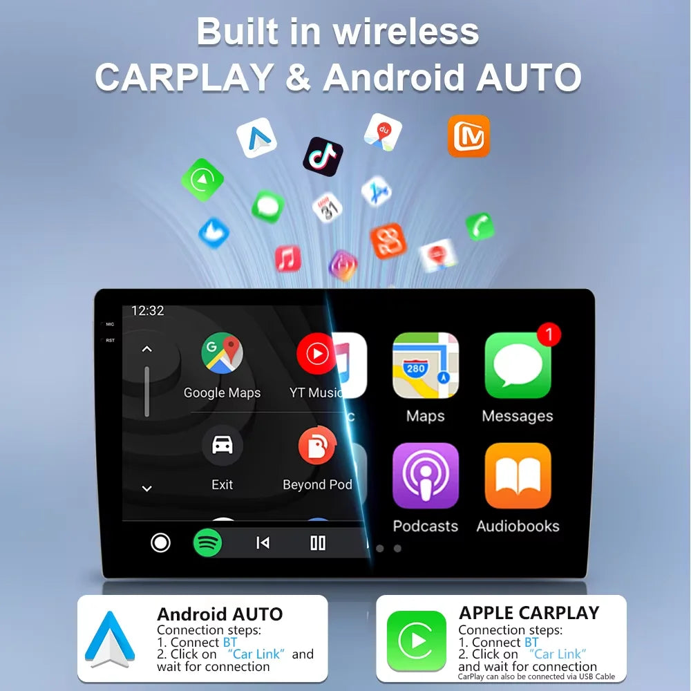 Car Stereo with Apple CarPlay & Android Auto, Compatible with Renault Trafic 2, Opel Vivaro A & Nissan Primastar