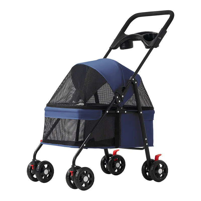 Lightweight Folding Pet Stroller - Outdoor Travel Cart – photo 7