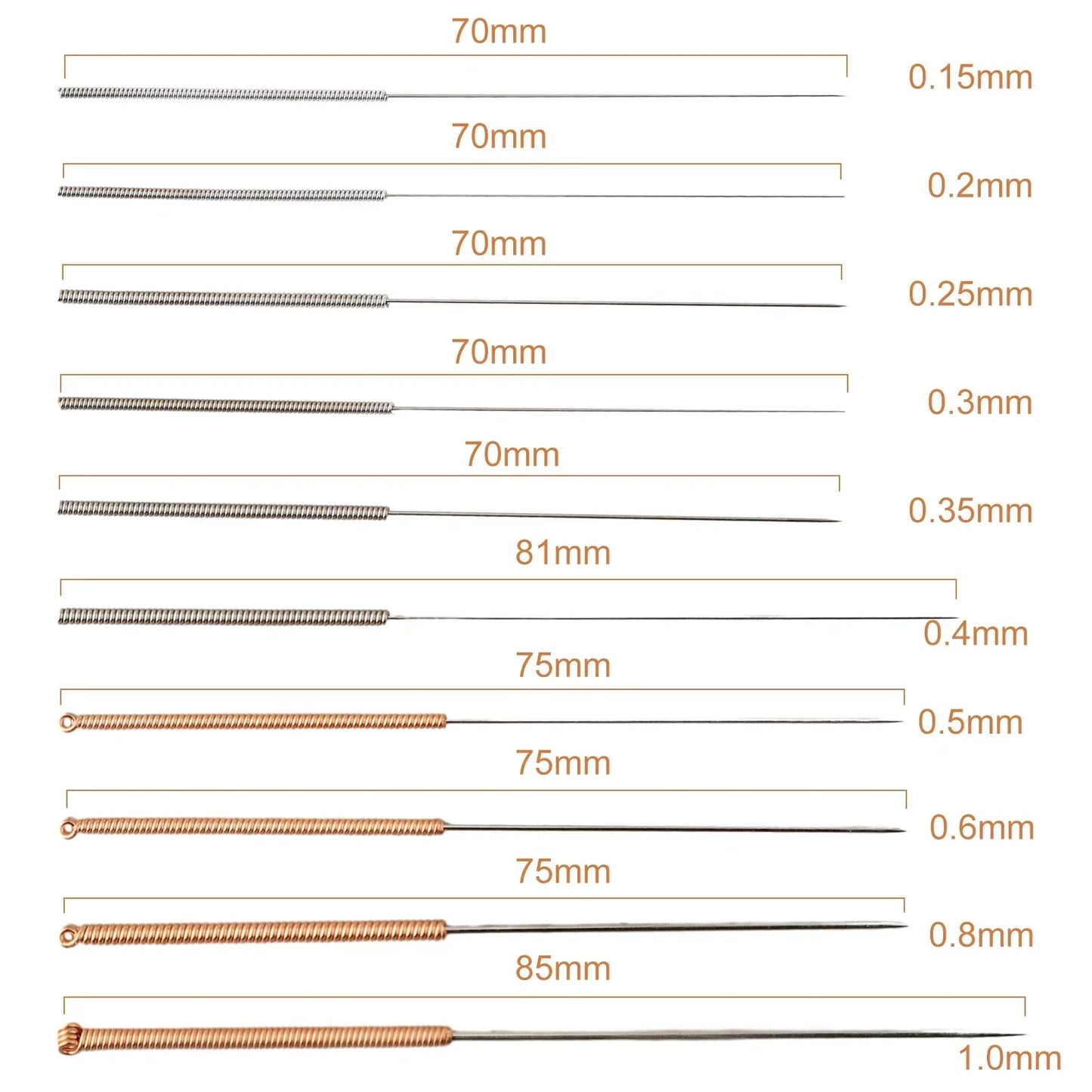 1Set Cleaning Needles 0.15-1.0mm Nozzle Clean Needle High Elasticity MK8 Nozles For cleaning filament remaining inside nozzles